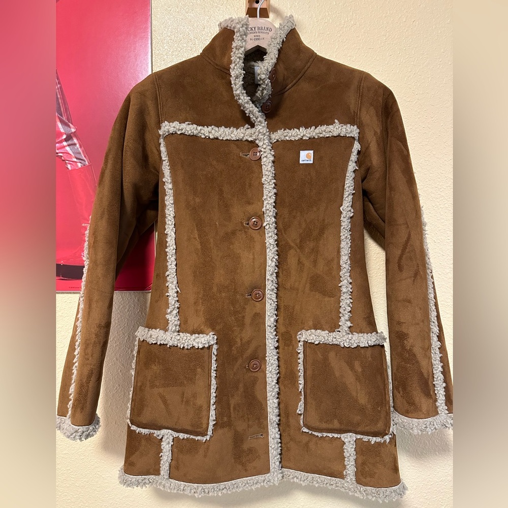 Carhartt Women’s Sherpa Suede Jacket XS, Stylish and comfy, like new!